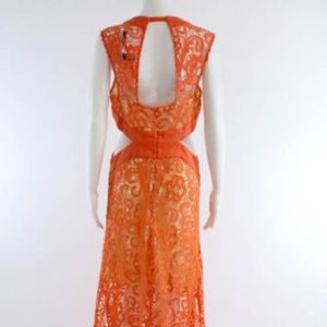 Suboo Orange Lace Cut Out Dress XS NEW